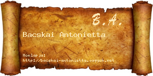Bacskai Antonietta névjegykártya